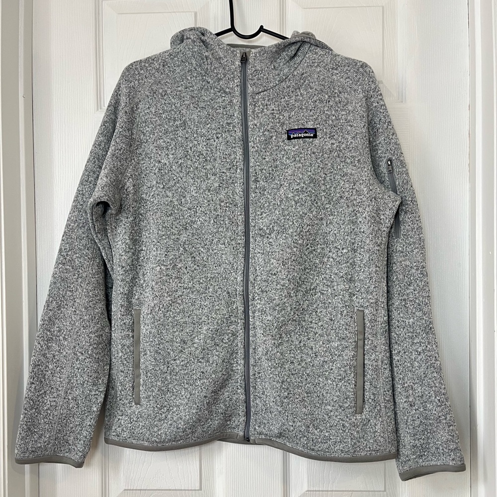 Patagonia Gray Full‑Zip Hooded Fleece Jacket